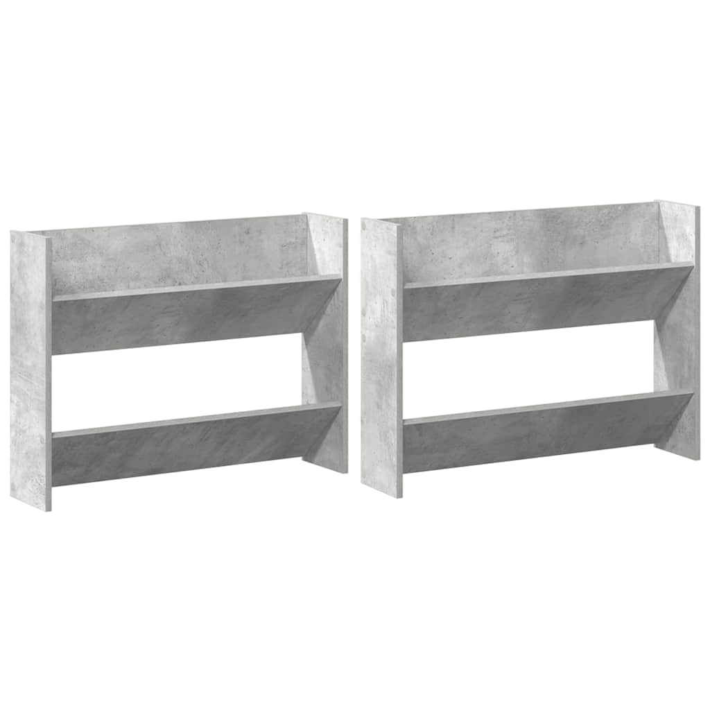Wand-Schuhschränke 2 Stk. 80X18X Holzwerkstoff Betongrau