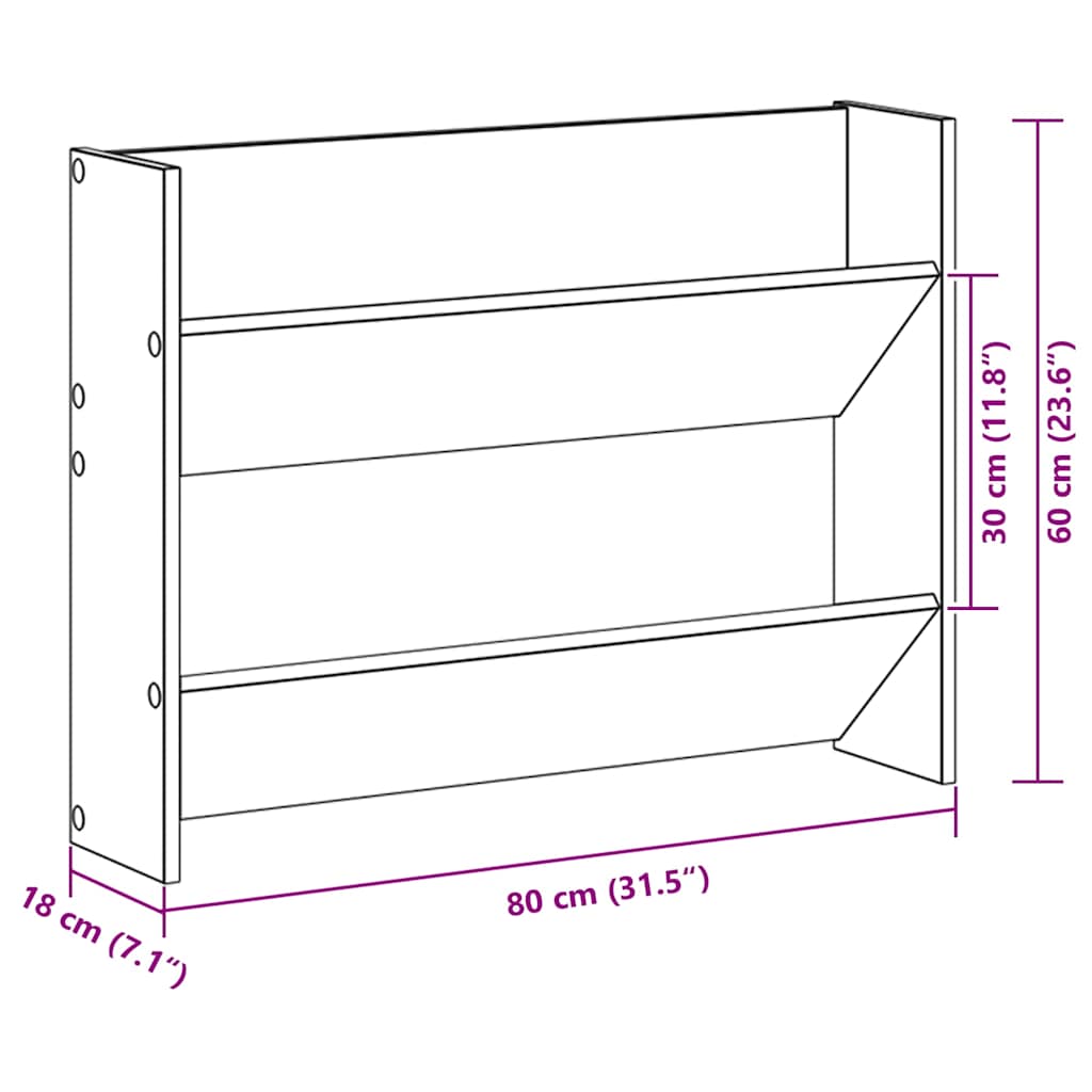 Wand-Schuhschränke 2 Stk. 80X18X Holzwerkstoff Betongrau