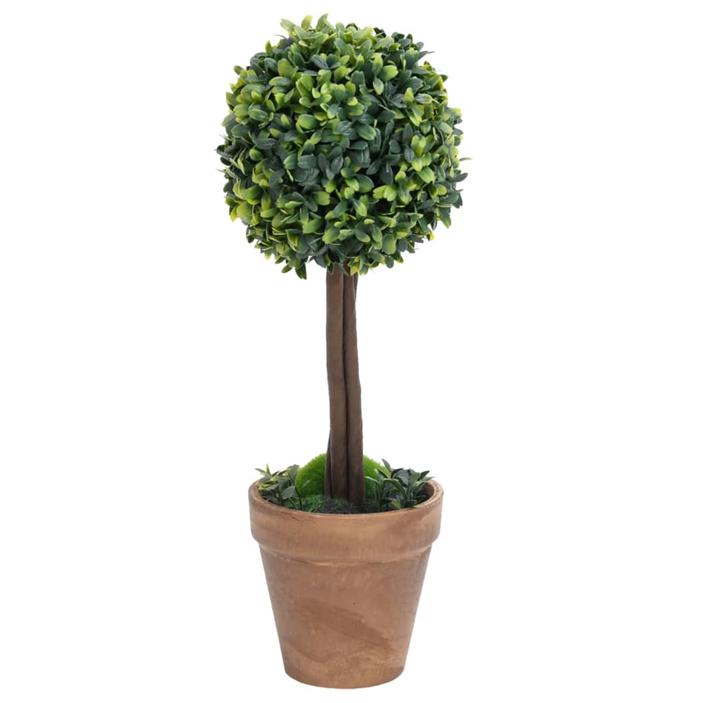 Künstliche Buchsbäume 2 Stk. Mit Topf Kugelform Grün 41 Cm