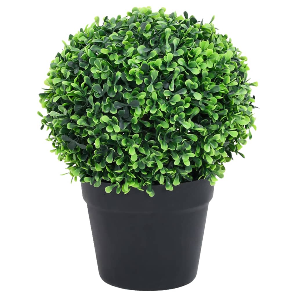 Künstliche Buchsbäume 2 Stk. Mit Topf Kugelform Grün 27 Cm