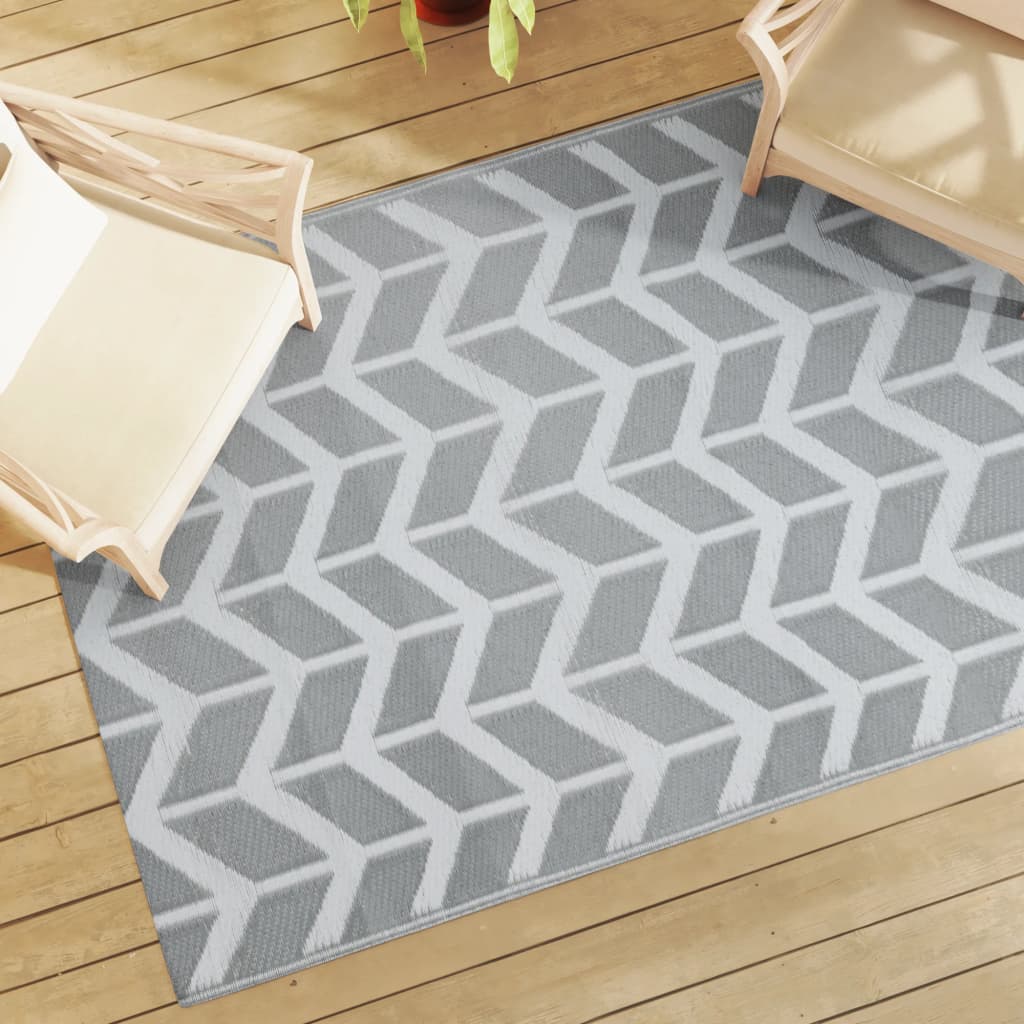 Outdoor-Teppich Arakil Grau Pp Weiß Und Grau