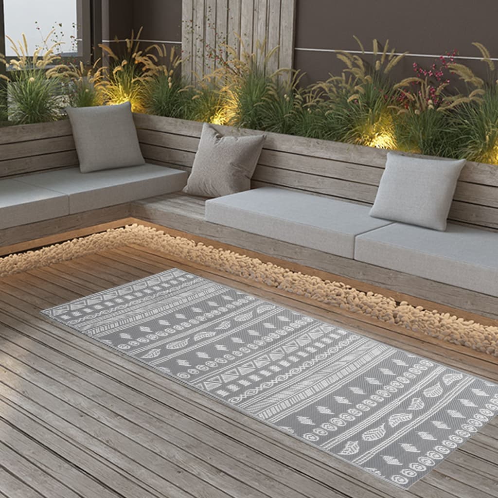 Outdoor-Teppich Arakil Grau Pp Graues Muster
