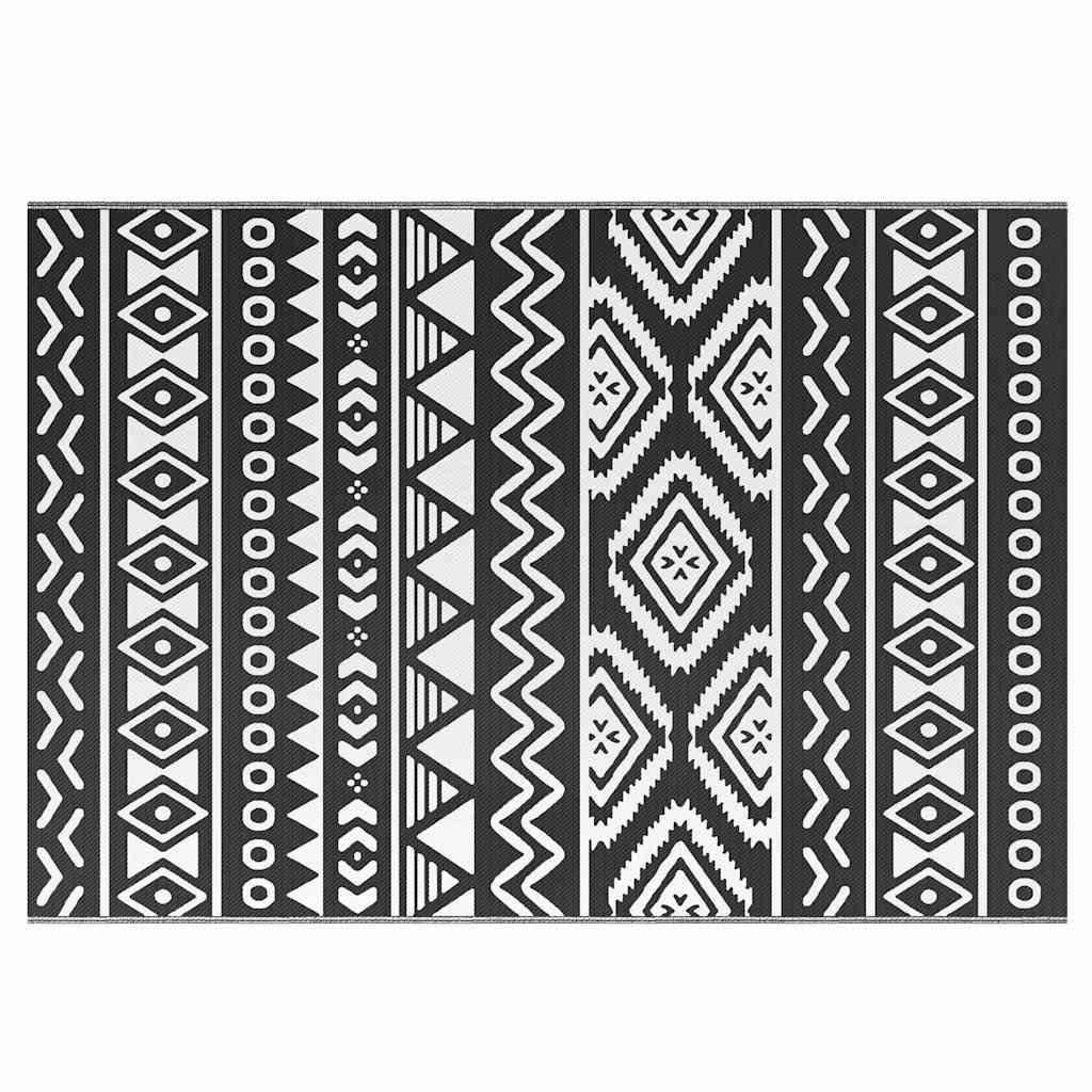 Outdoor-Teppich Arakil Schwarz Pp Schwarzes Muster