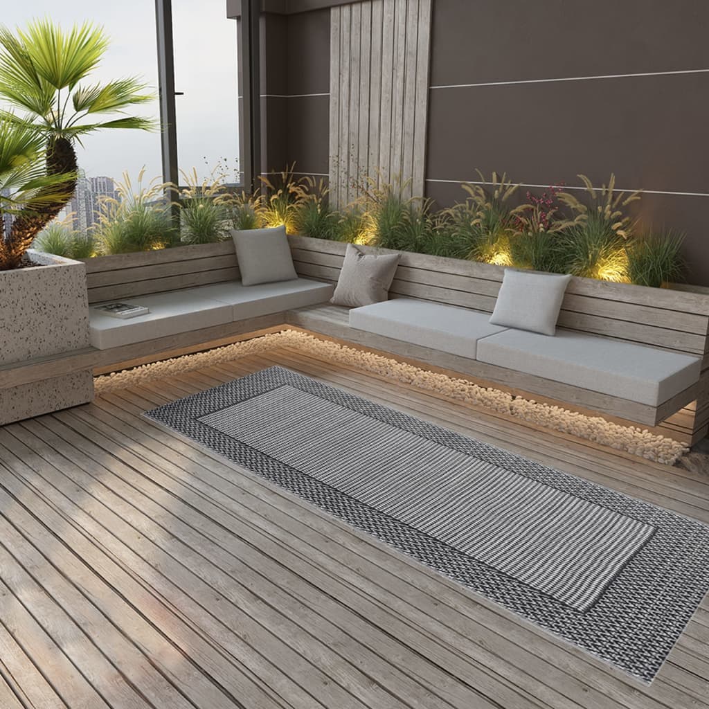 Outdoor-Teppich Grau Pp Schwarz Und Grau