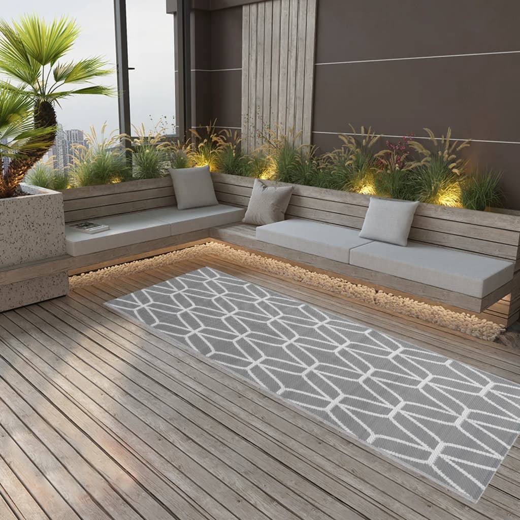 Outdoor-Teppich Arakil Grau Pp Grau Und Weiß