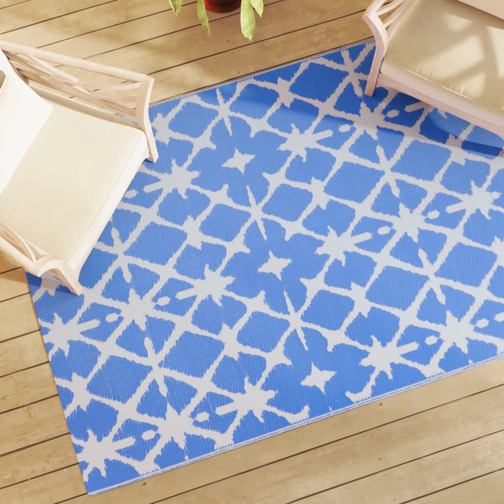 Outdoor-Teppich Arakil Weiß Und Blau Pp Blau Und Weiß