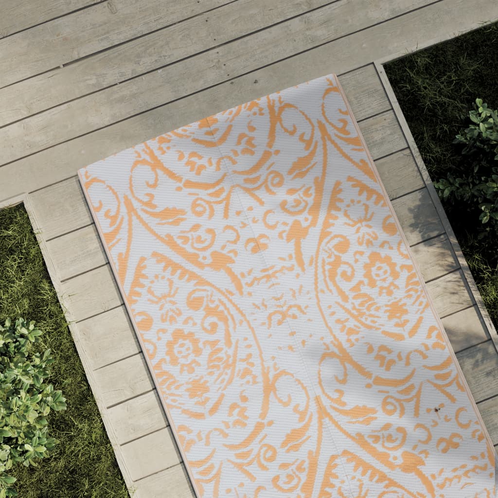 Outdoor-Teppich Arakil Orangefarben Und Blau Pp Orange Und Weiß