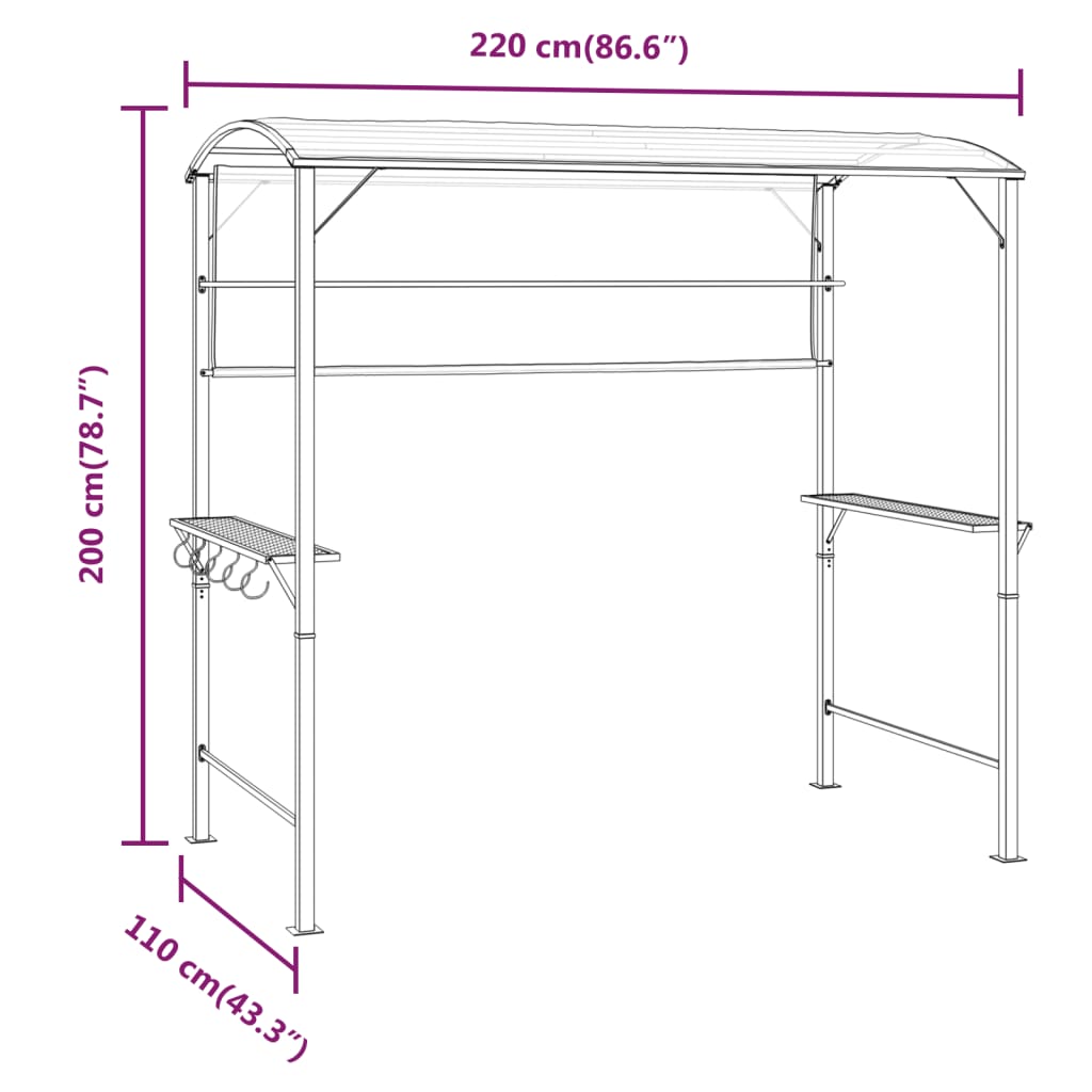 Pavillon Mit Dach 220X110X200 Cm