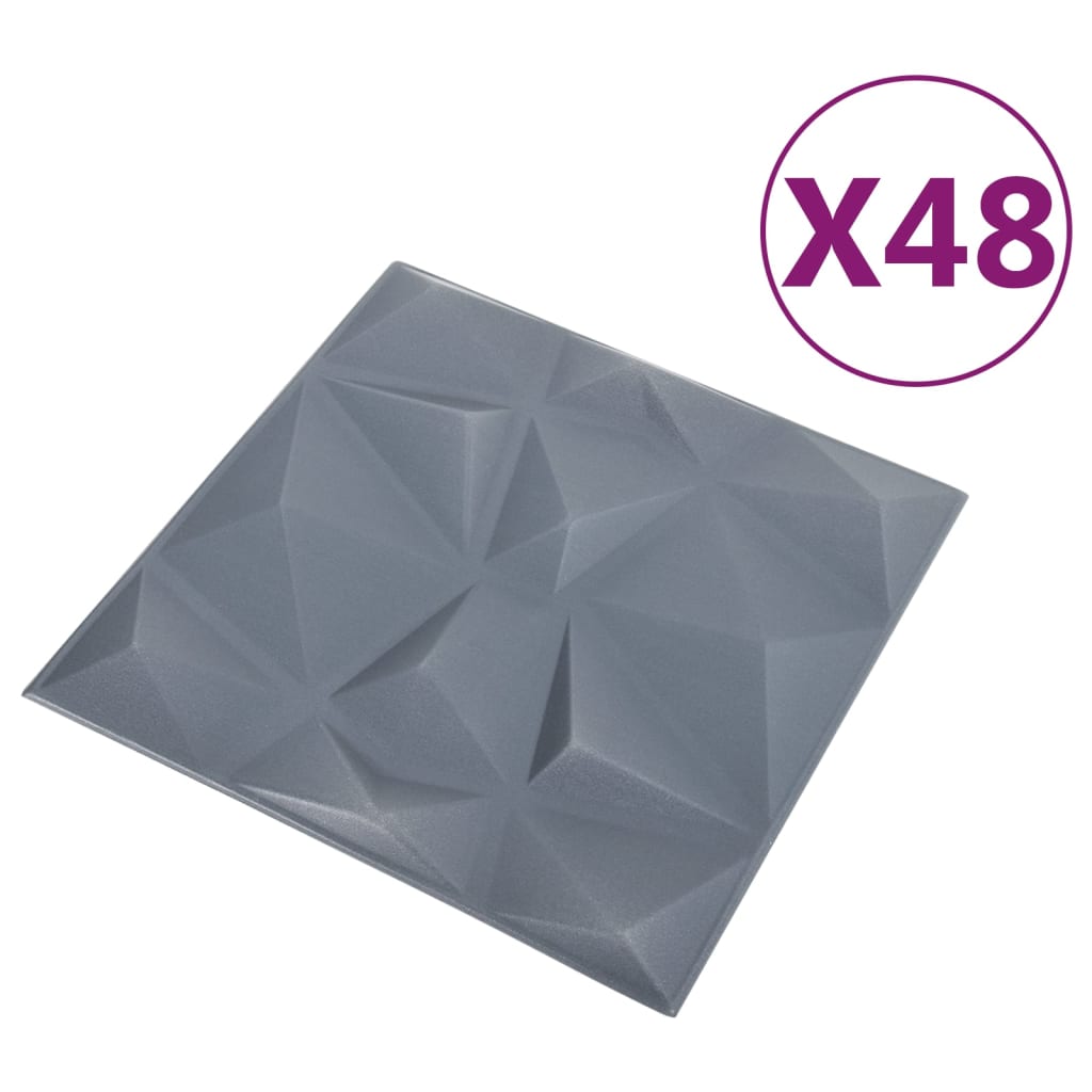 3D-Wandpaneele 48 Stk. 50X50 Cm 12 M²