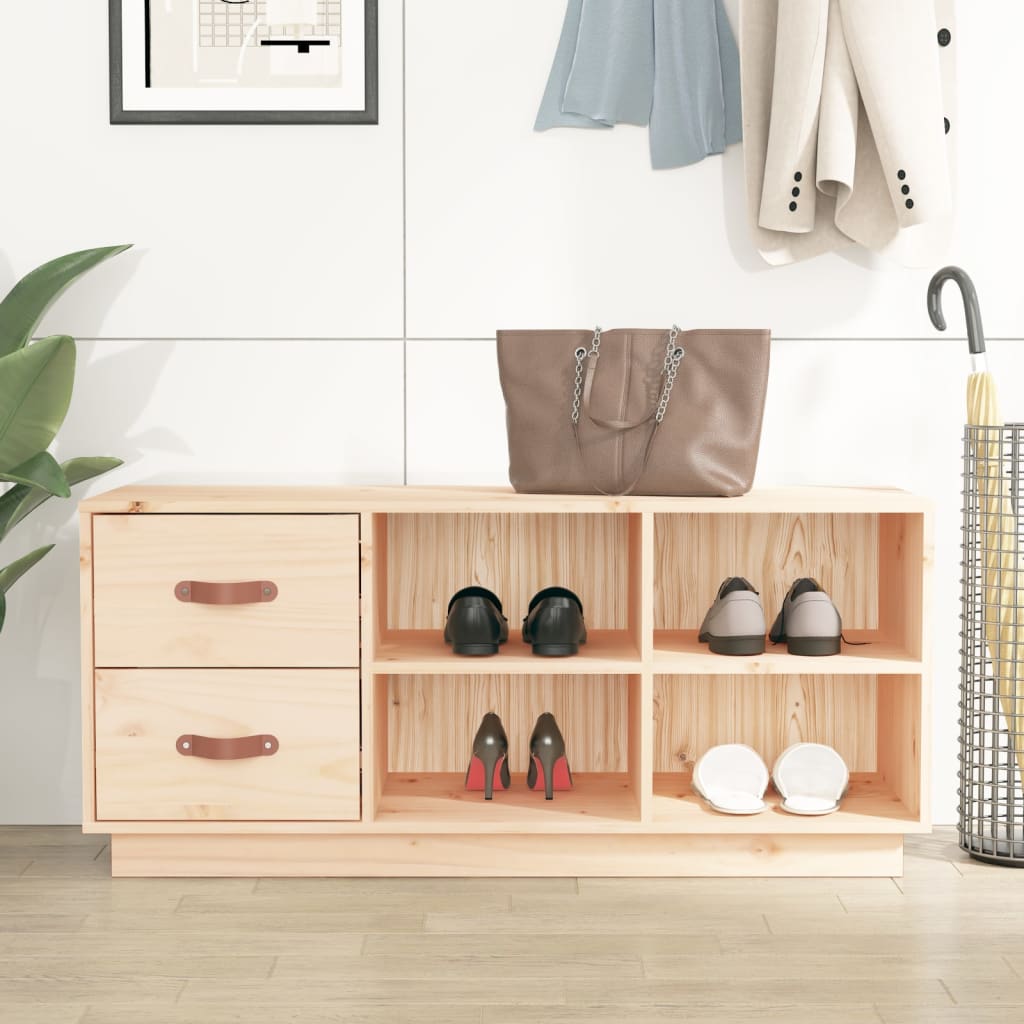 Schuhbank 100X34X45 Cm Massivholz Kiefer