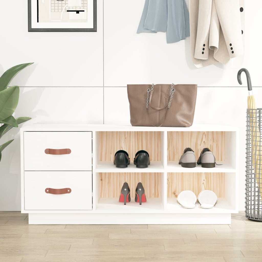 Schuhbank 100X34X45 Cm Massivholz Kiefer