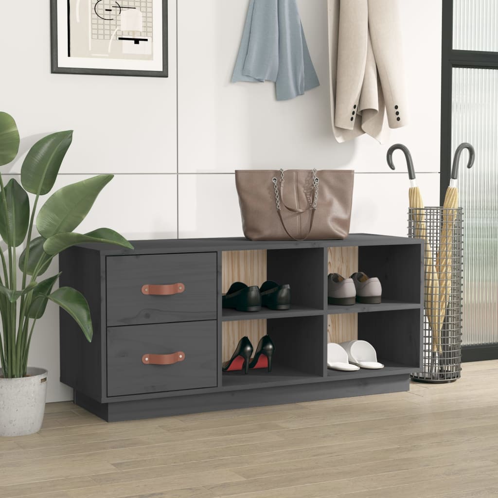 Schuhbank 100X34X45 Cm Massivholz Kiefer