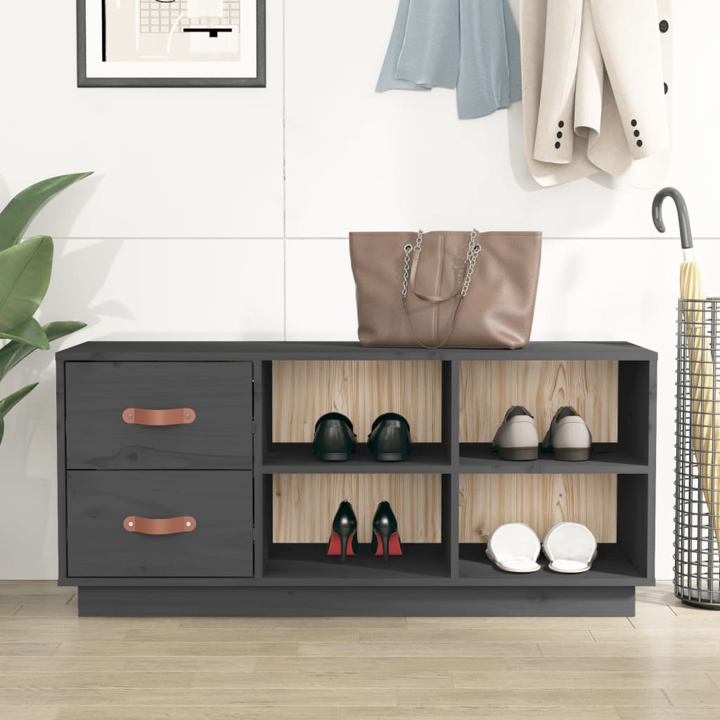 Schuhbank 100X34X45 Cm Massivholz Kiefer
