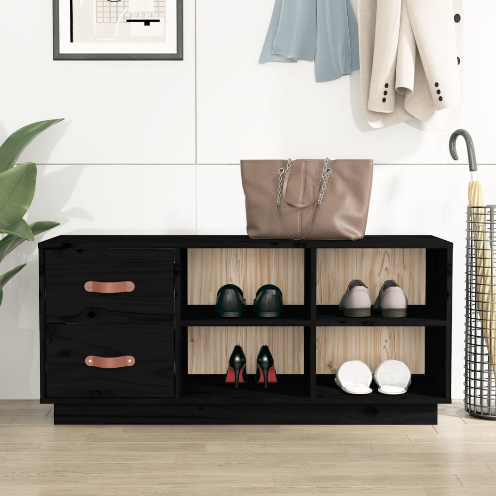 Schuhbank 100X34X45 Cm Massivholz Kiefer
