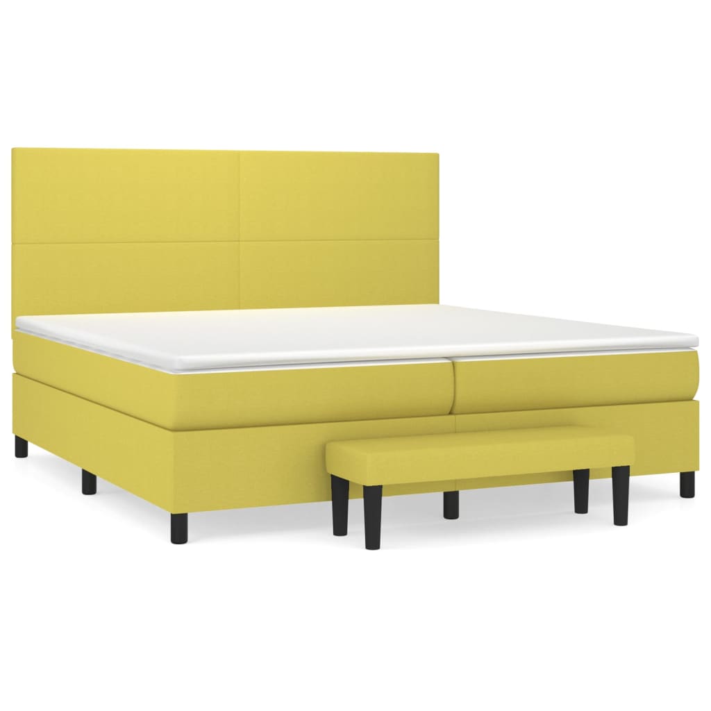 Boxspringbett Mit Matratze Stoff Hellgrün