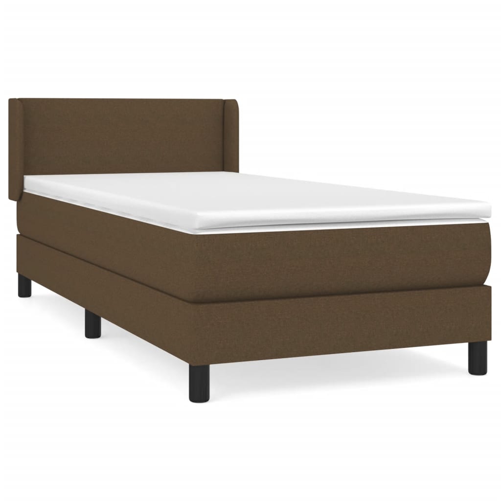 Boxspringbett Mit Matratze Stoff Dunkelbraun