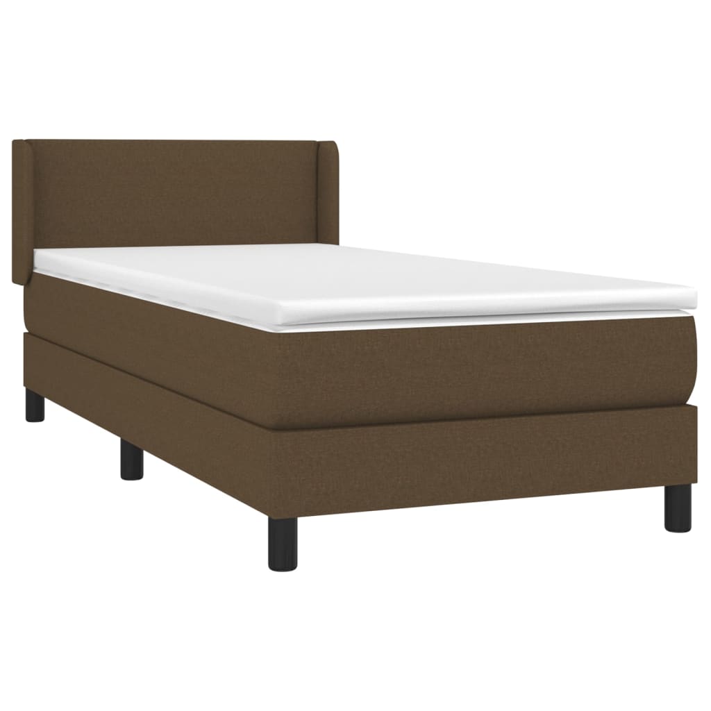 Boxspringbett Mit Matratze Stoff Dunkelbraun