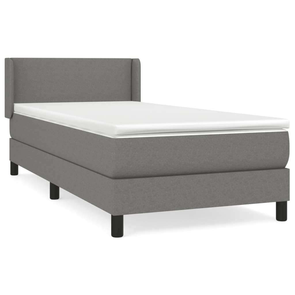 Boxspringbett Mit Matratze Stoff Dunkelgrau