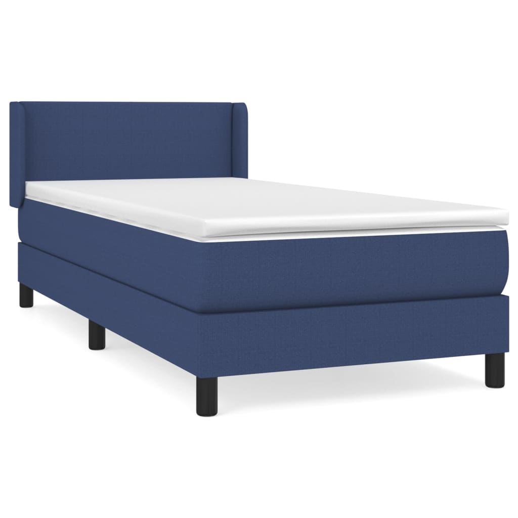Boxspringbett Mit Matratze Stoff Blau