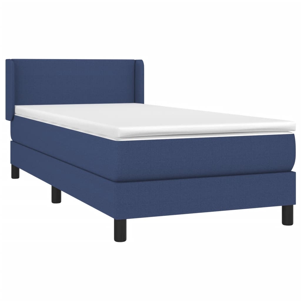 Boxspringbett Mit Matratze Stoff Blau