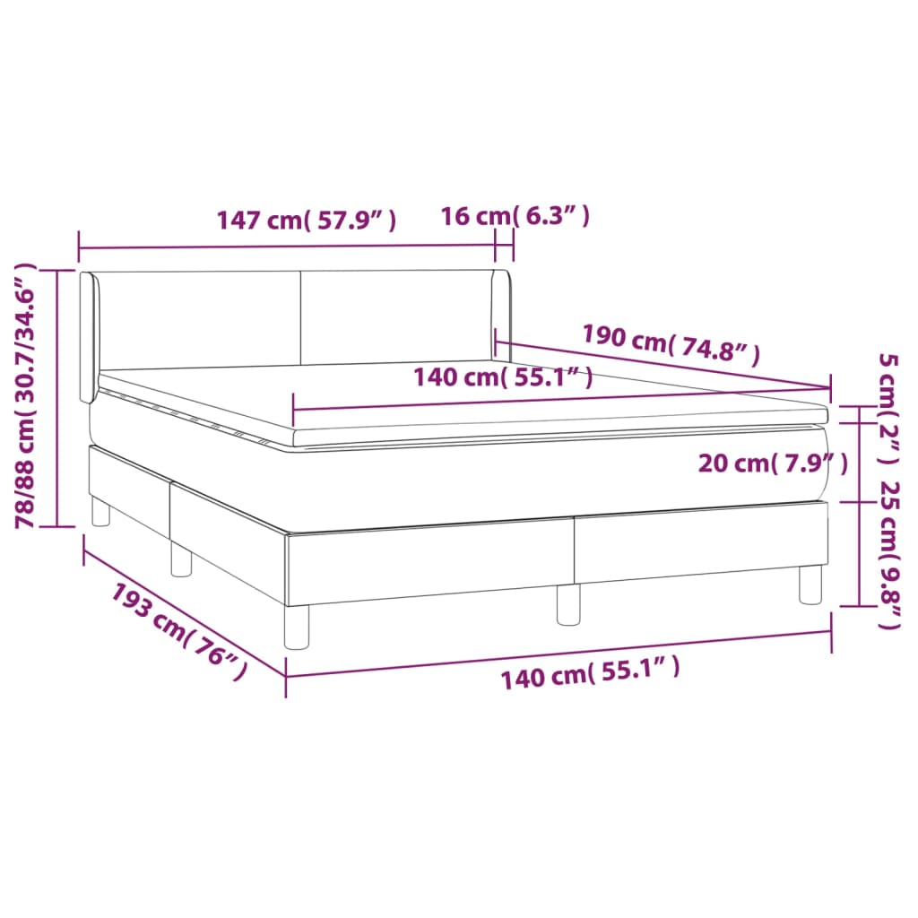 Boxspringbett Mit Matratze Stoff Taupe