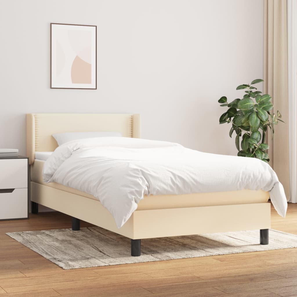 Boxspringbett Mit Matratze Stoff Creme