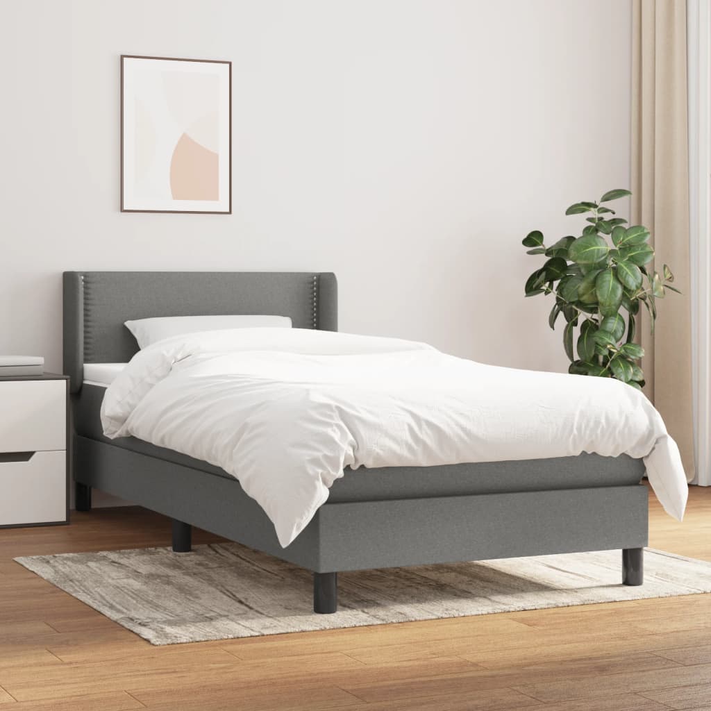 Boxspringbett Mit Matratze Stoff Dunkelgrau