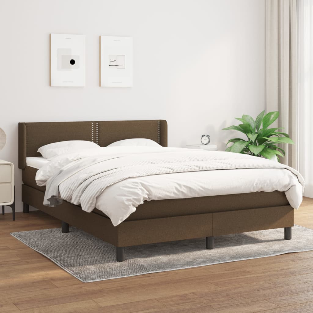 Boxspringbett Mit Matratze Stoff Dunkelbraun