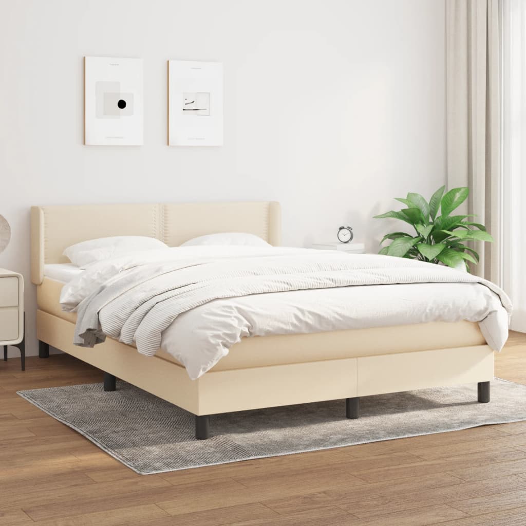 Boxspringbett Mit Matratze Stoff Creme