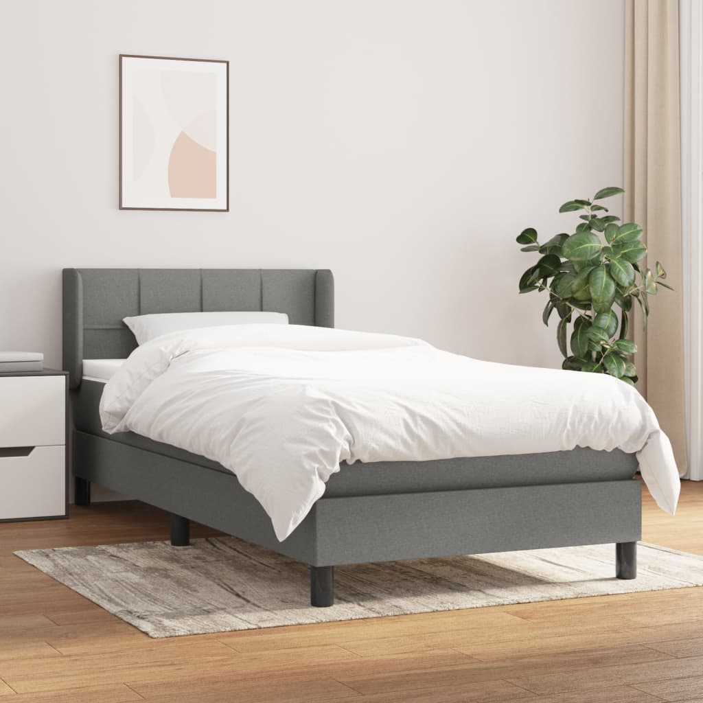 Boxspringbett Mit Matratze Stoff Dunkelgrau