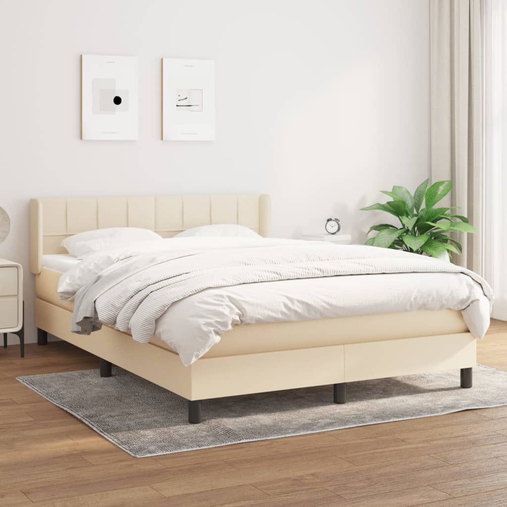 Boxspringbett Mit Matratze Stoff Creme