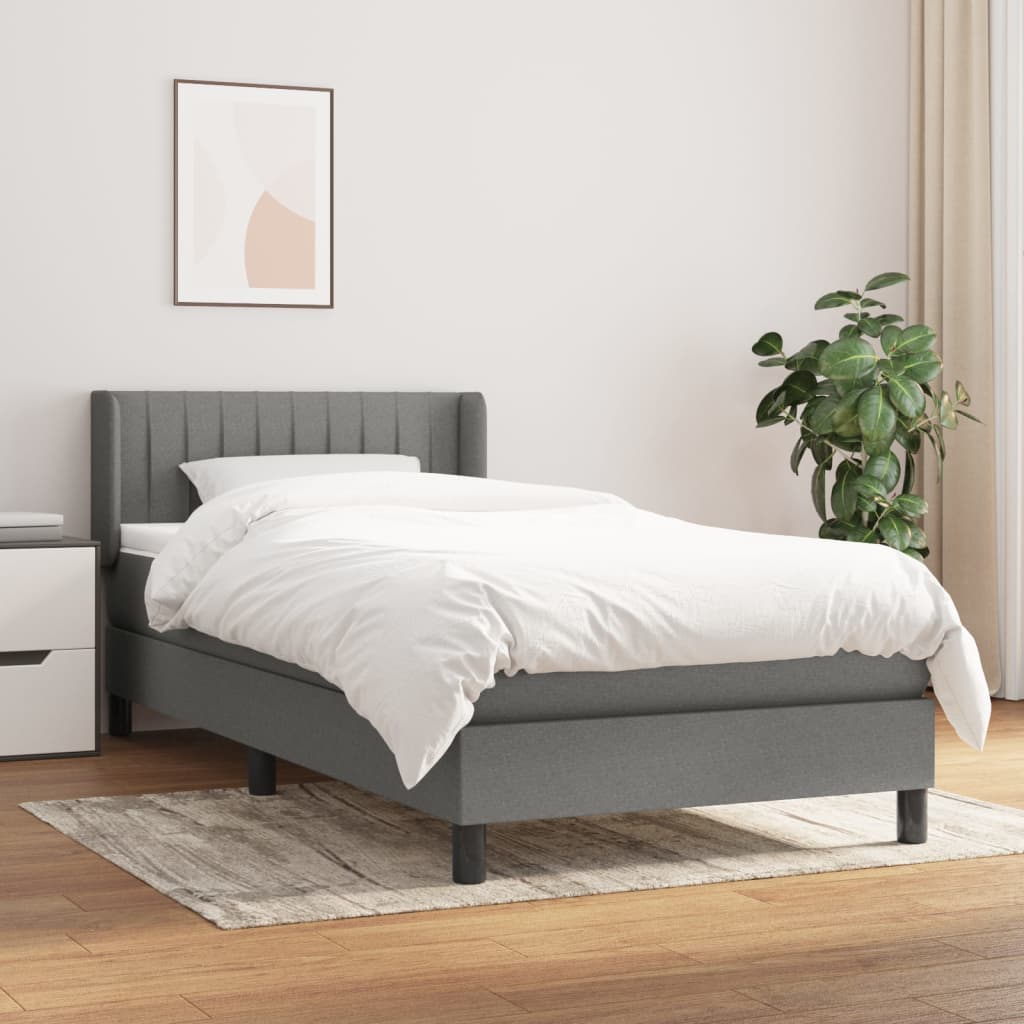 Boxspringbett Mit Matratze Stoff Dunkelgrau