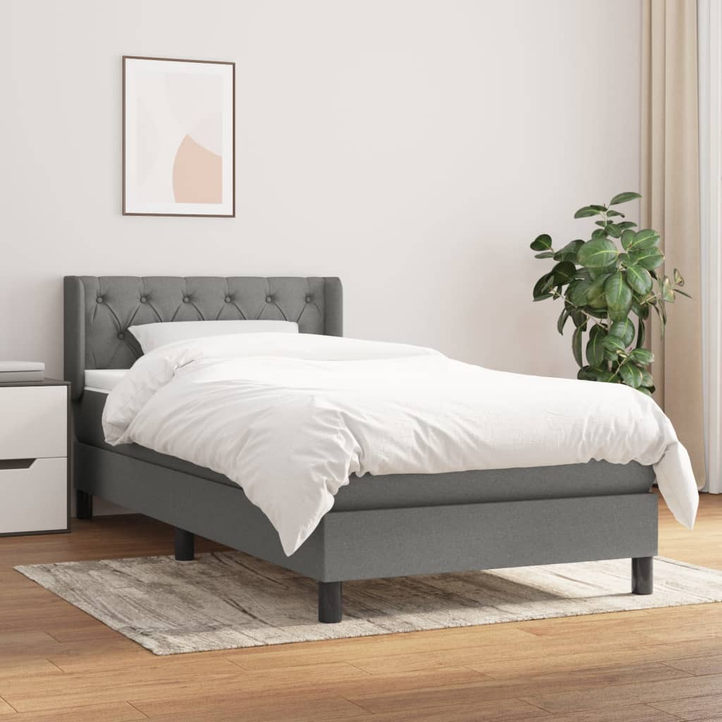 Boxspringbett Mit Matratze Stoff Dunkelgrau