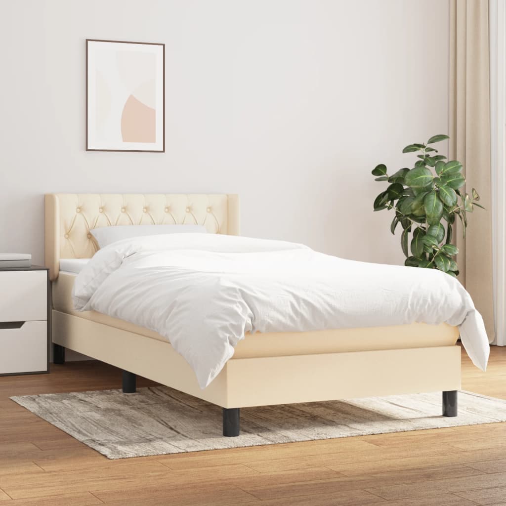 Boxspringbett Mit Matratze Stoff Creme