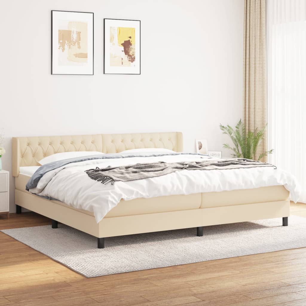 Boxspringbett Mit Matratze Stoff Creme