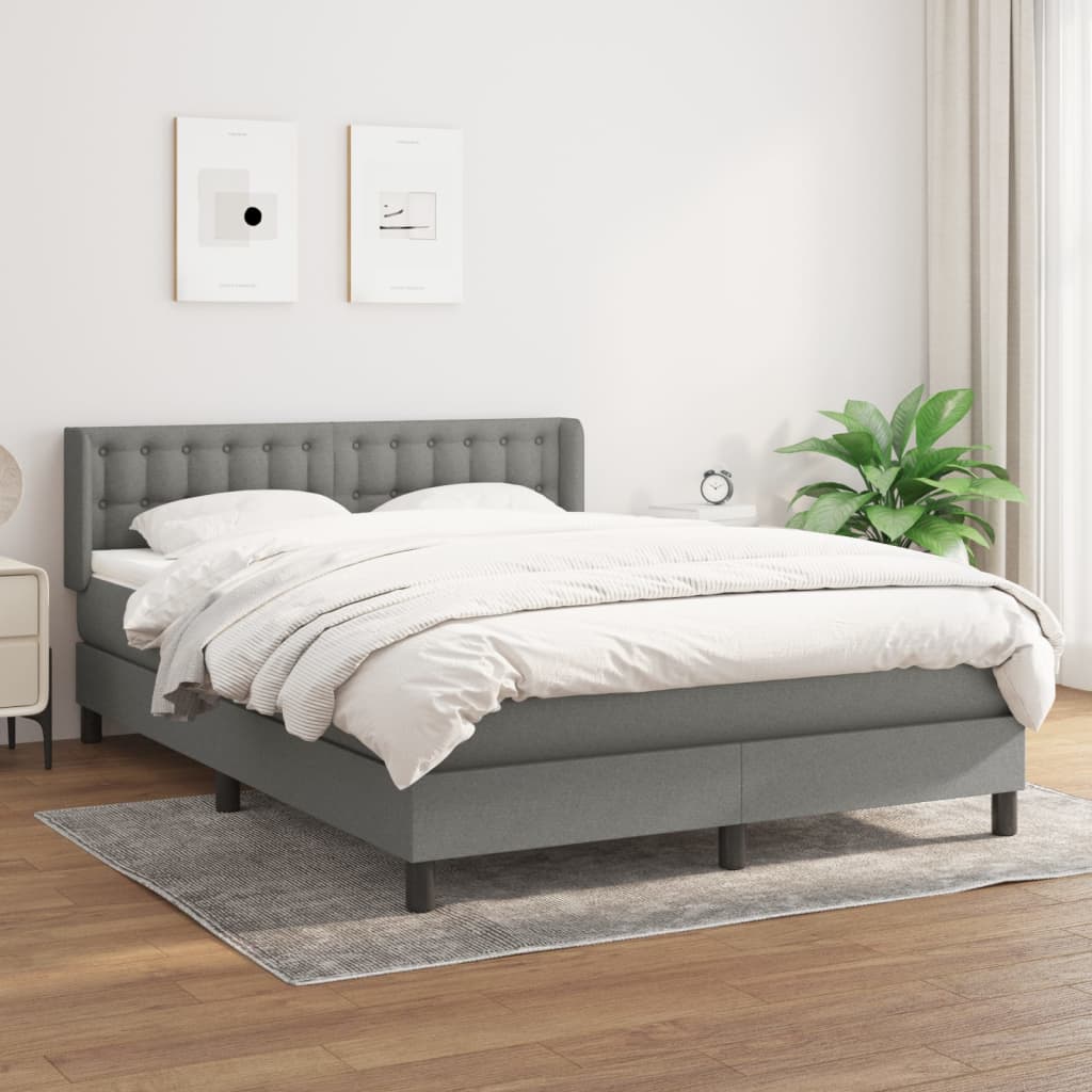 Boxspringbett Mit Matratze Stoff Dunkelgrau