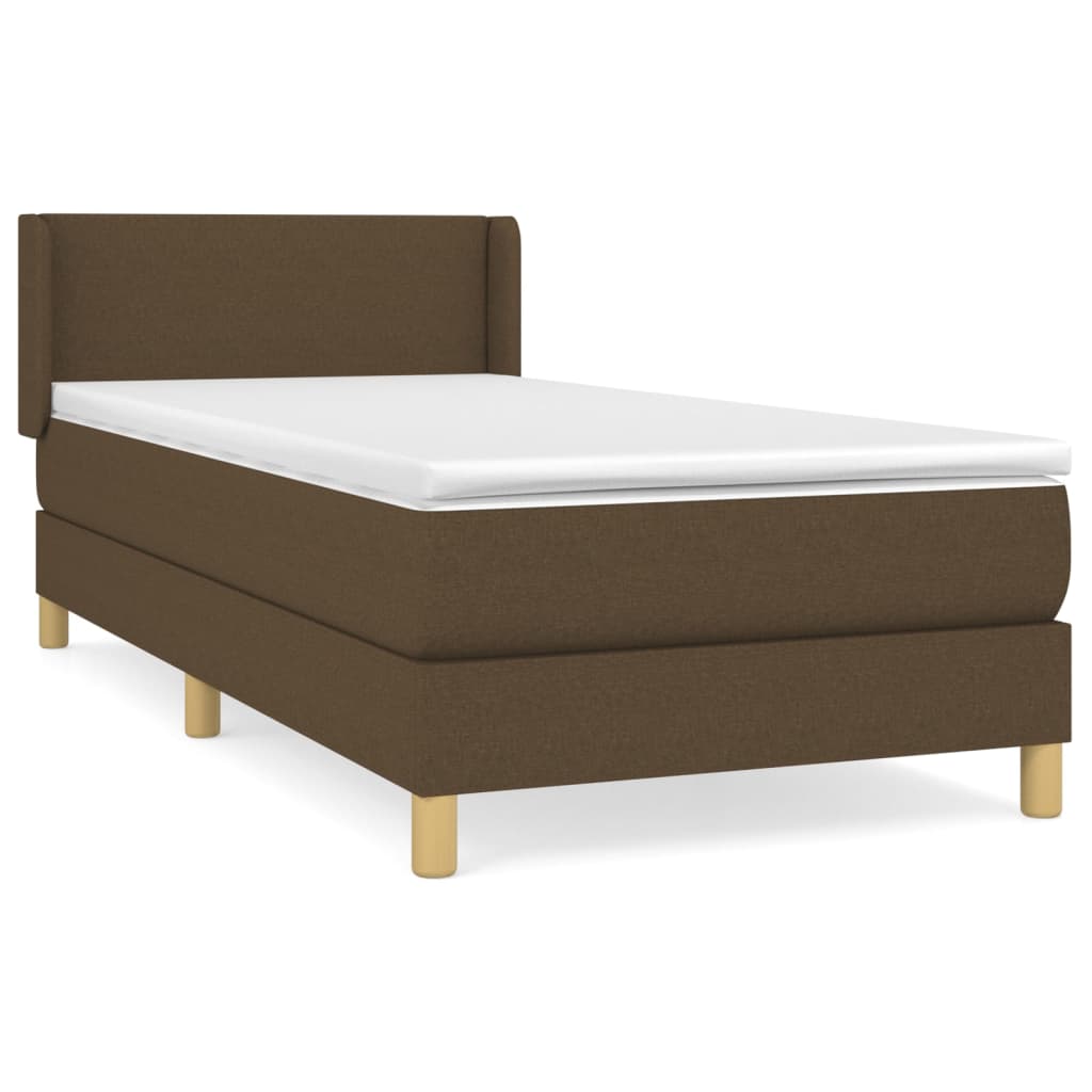 Boxspringbett Mit Matratze Stoff Dunkelbraun