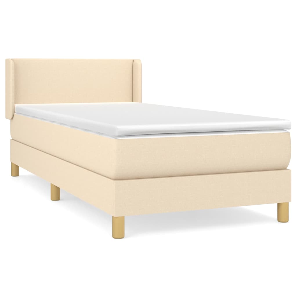 Boxspringbett Mit Matratze Stoff Creme