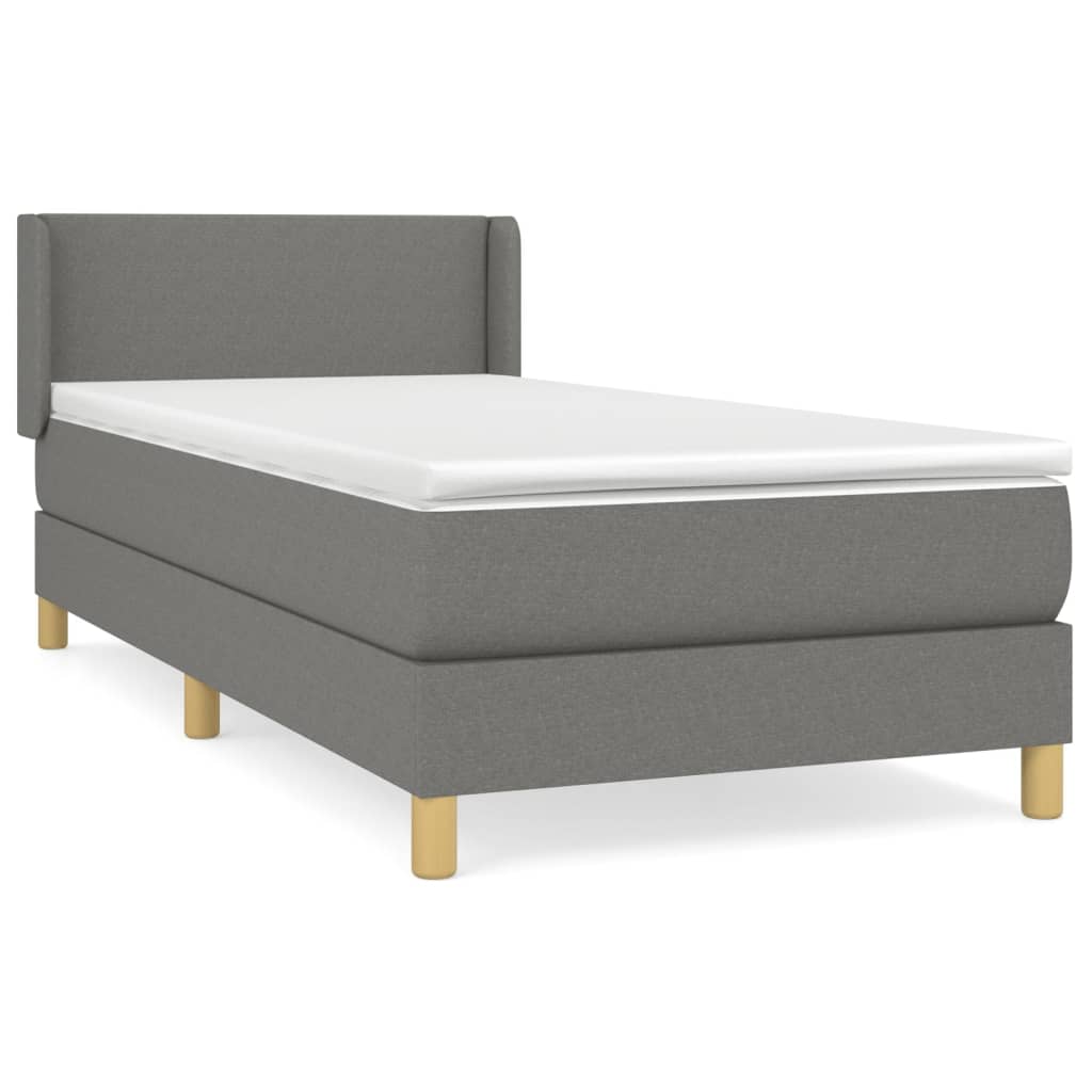 Boxspringbett Mit Matratze Stoff Dunkelgrau