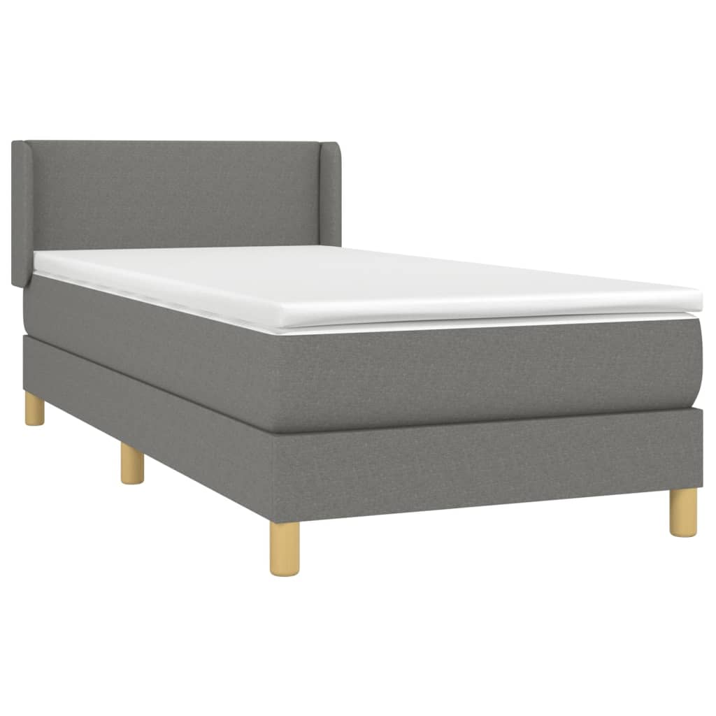 Boxspringbett Mit Matratze Stoff Dunkelgrau
