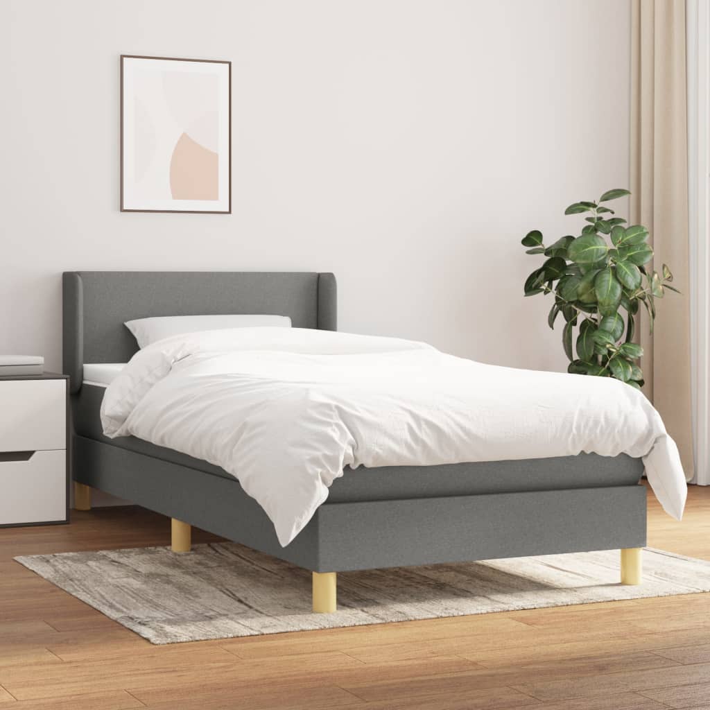 Boxspringbett Mit Matratze Stoff Dunkelgrau