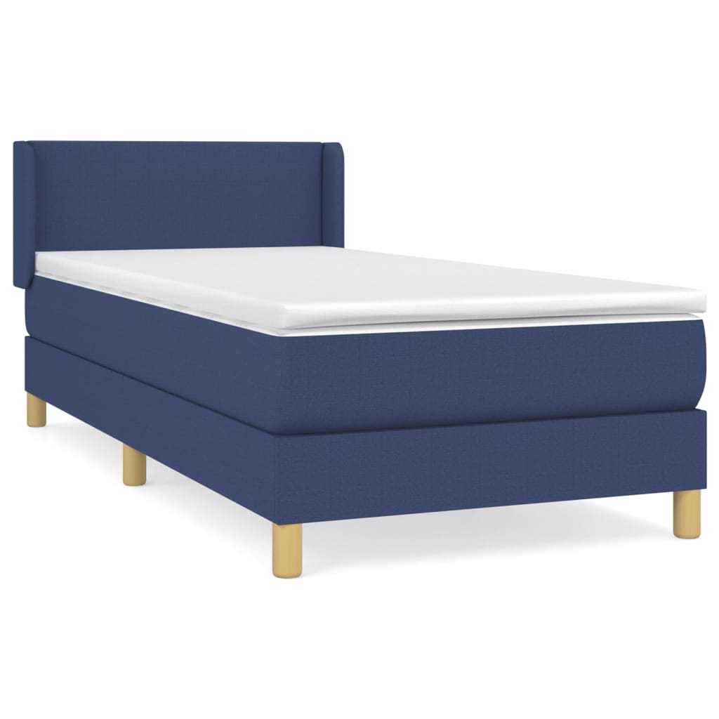 Boxspringbett Mit Matratze Stoff Blau