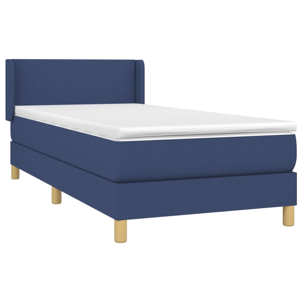 Boxspringbett Mit Matratze Stoff Blau