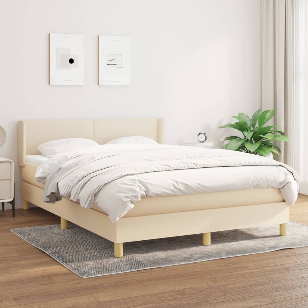 Boxspringbett Mit Matratze Stoff Creme