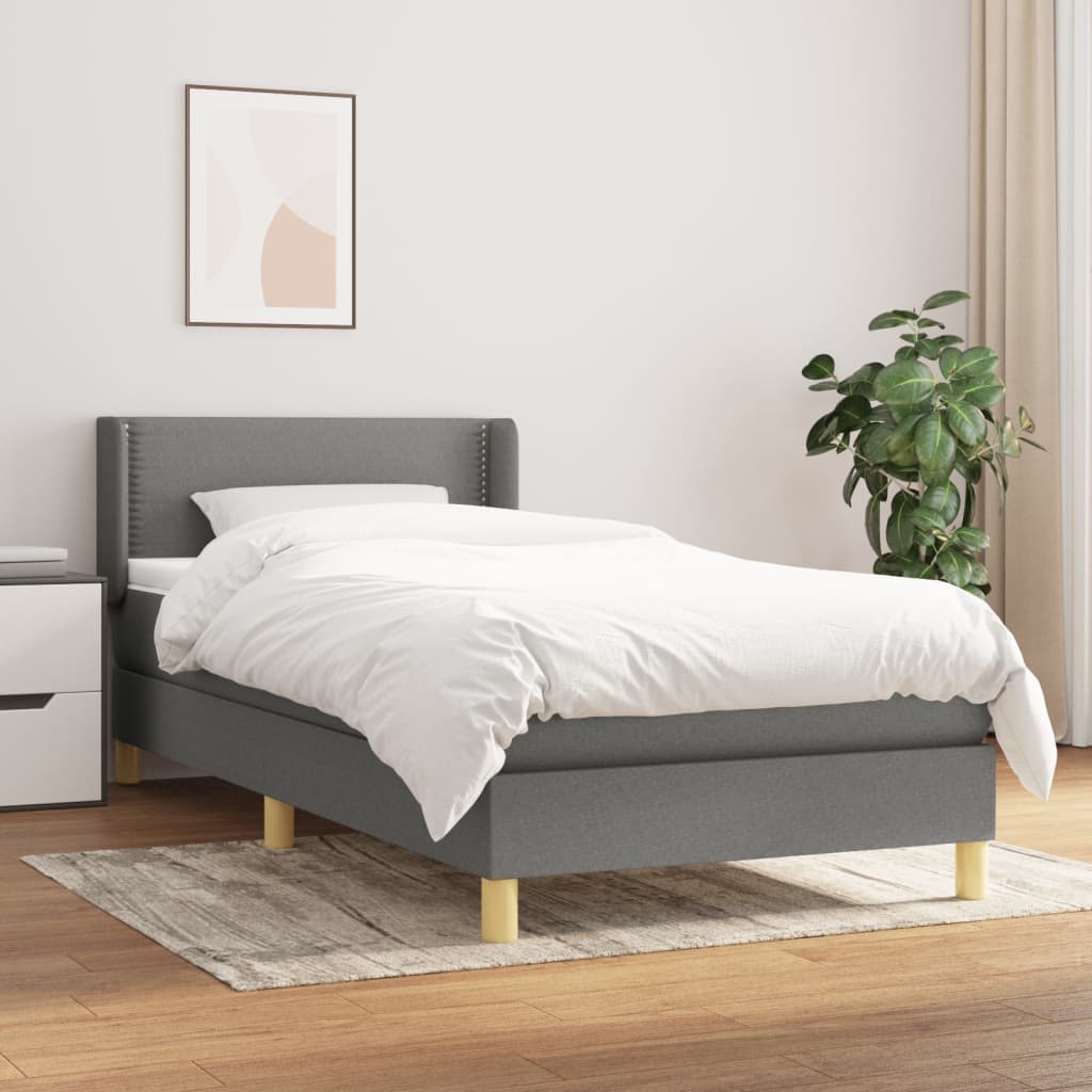 Boxspringbett Mit Matratze Stoff Dunkelgrau