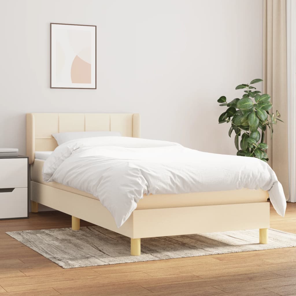 Boxspringbett Mit Matratze Stoff Creme