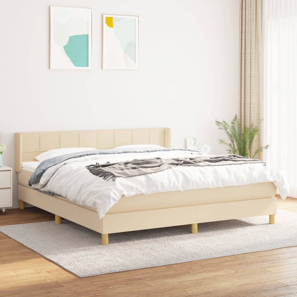 Boxspringbett Mit Matratze Stoff Creme
