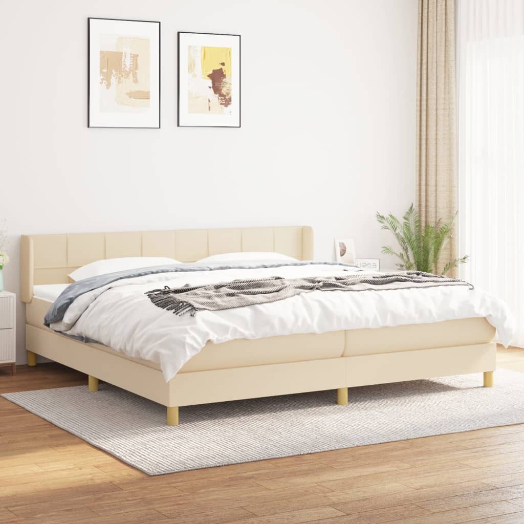 Boxspringbett Mit Matratze Stoff Creme