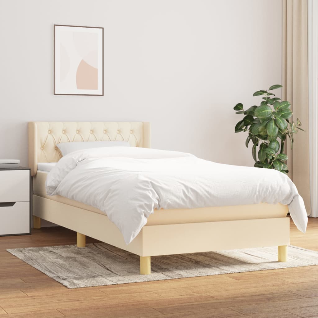 Boxspringbett Mit Matratze Stoff Creme