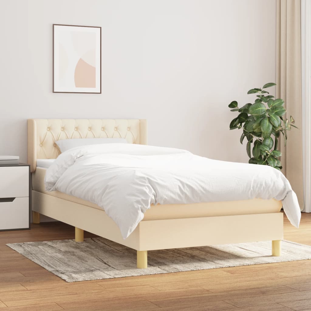 Boxspringbett Mit Matratze Stoff Creme